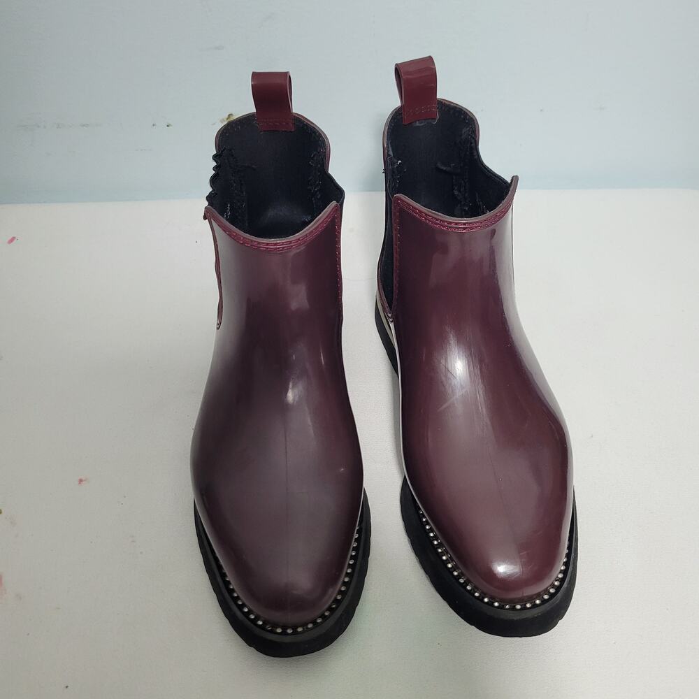 Naturalizer Glossy Rubber Chelsea Brown Rain Ankle Boots Size7M 31026-2858 - Picture 7 of 7